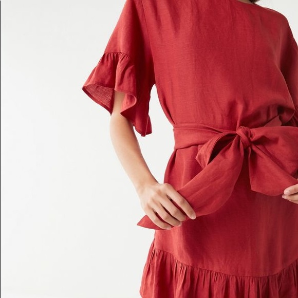 Urban Outfitters Ruffle Tie Dress - Picture 2 of 3